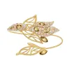 施华洛世奇/Swarovski Graceful Bloom 阔手镯, 咖啡色, 镀金色调 5515400