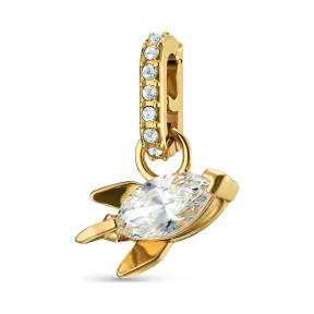 施华洛世奇/Swarovski Out of this World Rocket Charm 白色 镀金色调 5531530