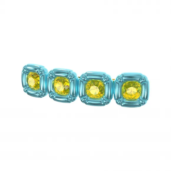 施华洛世奇/Swarovski 发夹  枕形切割  蓝色  镀金色调 5617239