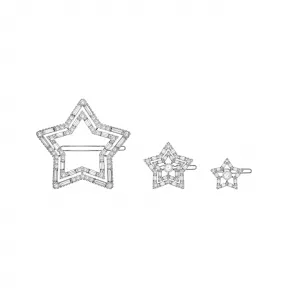 施华洛世奇/Swarovski 发夹  套装 (3)  星星  白色  镀铑 5617760