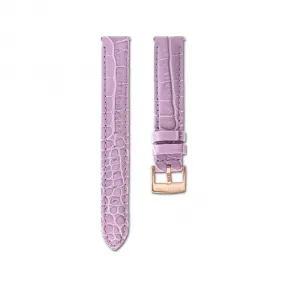 施华洛世奇/Swarovski 表带 宽17毫米（0.67英寸) 带缝线的真皮表带 紫色 玫瑰金色调润饰 5674170
