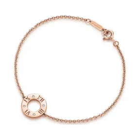 蒂芙尼/Tiffany Atlas® 系列 18K 玫瑰金镶钻镂空手链 大号 GRP07038