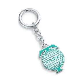 Tiffany Travel 系列 Globe 纯银镶嵌珐琅钥匙扣  62205741