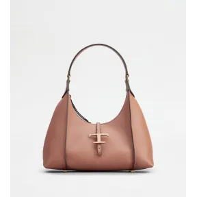 托德斯/Tod's 女人 粉色 T Timeless小号皮革Hobo手袋 XBWTSBS0200Q8EL805