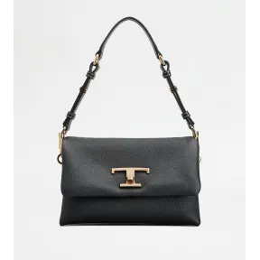 托德斯/Tod's 女人 黑色 T Timeless 迷你皮革翻盖包 XBWTSQC0100T5ZB999