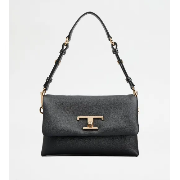 托德斯/Tod's 女人 黑色 T Timeless 迷你皮革翻盖包 XBWTSQC0100T5ZB999