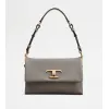 托德斯/Tod's 女人 灰色 T Timeless 迷你皮革翻盖包 XBWTSQC0100T5ZC404