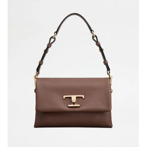 托德斯/Tod's Woman 棕色 T Timeless迷你皮翻蓋袋 XBWTSQC0100T5ZPZS202