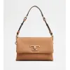 托德斯/Tod's 女人 棕色 T Timeless 迷你皮革翻盖包 XBWTSQC0100T5ZS410
