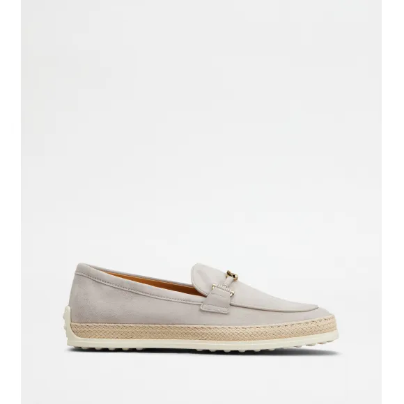 托德斯/Tod's Woman GREY Loafers in Suede XXW92K0HZ00D8W429999