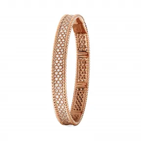 梵克雅宝/Van Cleef & Arpels Perlée钻石手镯 3排镶钻设计 中号款式 - VCARN9WF00