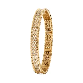 梵克雅宝/Van Cleef & Arpels Perlée钻石手镯 3排镶钻设计 中号款式 - VCARO3YC00