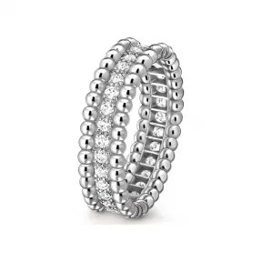 梵克雅宝/Van Cleef & Arpels Perlée diamonds戒指 单排镶钻设计 - VCARP4E200