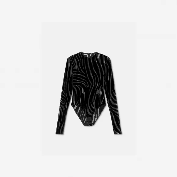 范思哲/Versace Women's Zebra天鹅绒紧身衣 1009492-1A06928-1LD60