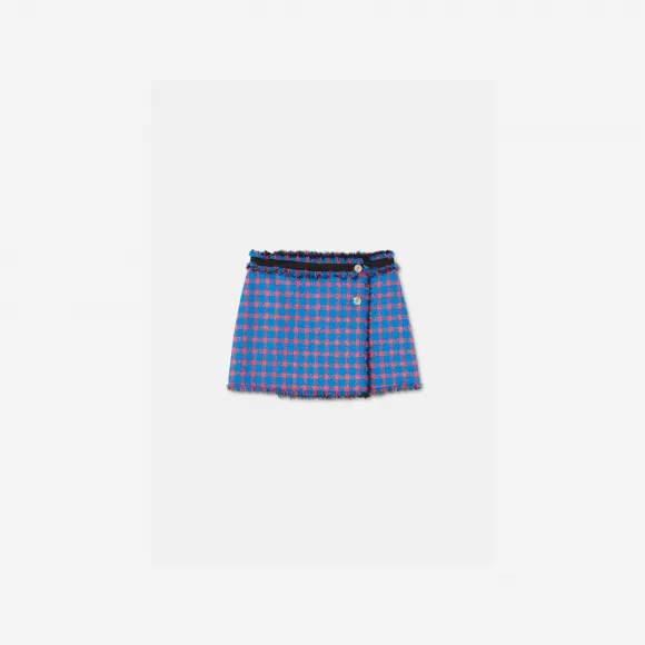 范思哲/Versace Women's 磨边粗花呢裹身迷你裙 1010915-1A08207-2VB10