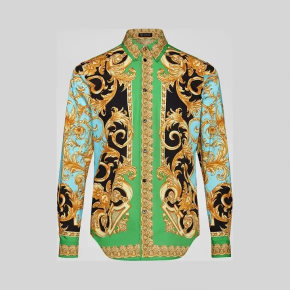 范思哲/Versace BAROCCO HOMME印花纯棉衬衫 A77215-A231423_A78Y