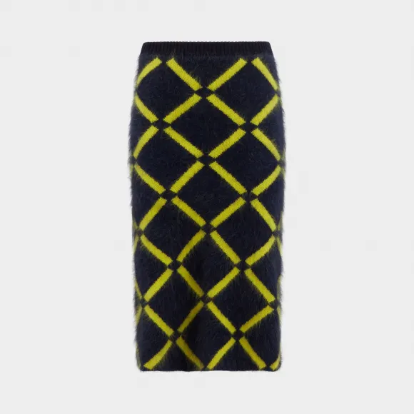 范思哲/Versace 菱形图案针织铅笔半身裙 - 蓝 半身裙 A78245-A223604_A2411