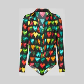 范思哲/Versace Love Versace印花垂褶紧身连体衣 A83520-A230932_A7008