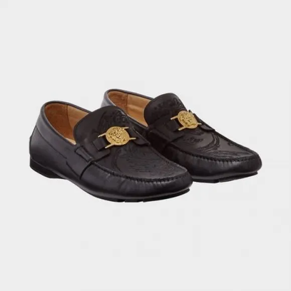 范思哲/Versace 美杜莎徽章刺绣乐福鞋 DSU6014-D12BG_D41OH