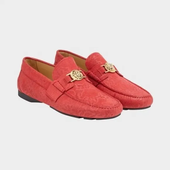 范思哲/Versace 美杜莎头像蟒蛇皮麂皮驾驶鞋 DSU6014-DVSPTG_KR3OH