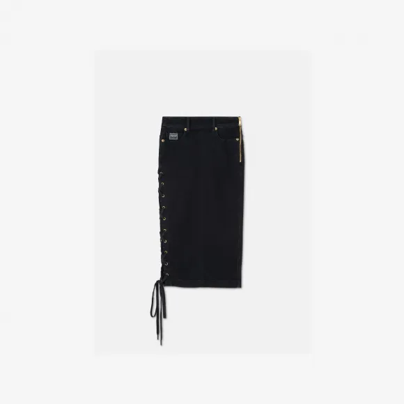 范思哲/Versace Jeans Couture 系带丹宁迷笛裙 E74HAE856-EDW040ENZ-E909