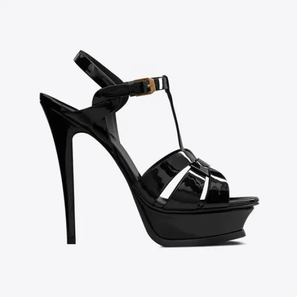 伊夫圣罗兰/Yves Saint laurent tribute漆皮厚底凉鞋 315487AAAOW1000