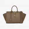 伊夫圣罗兰/Yves Saint laurent 小号monogram downtown cabas ysl褐灰色真皮和麂皮女包