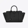 伊夫圣罗兰/Yves Saint laurent 小号 monogram downtwon cabas 黑色真皮与鳄鱼压纹拼接包