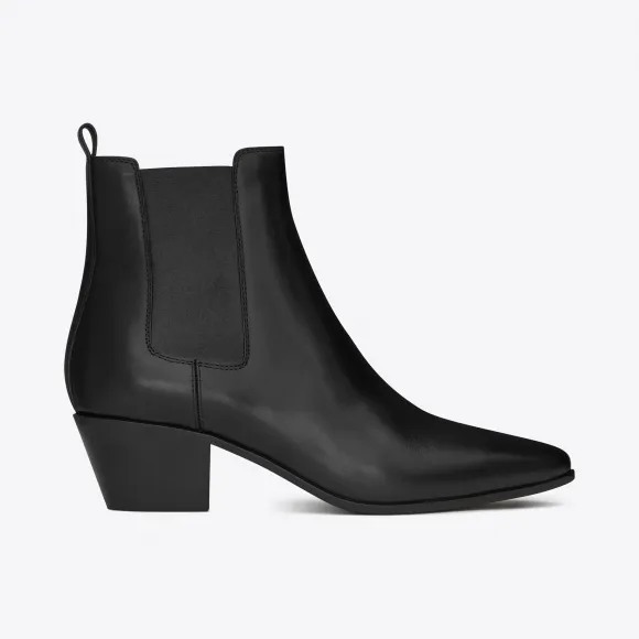 伊夫圣罗兰/Yves Saint laurent 摇滚40黑色真皮踝靴 441784AQS001000