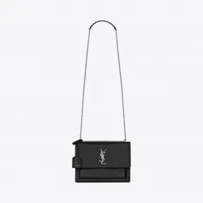 伊夫圣罗兰/Yves Saint laurent 中号SUNSET黑色漆皮包 442906AB80E1000