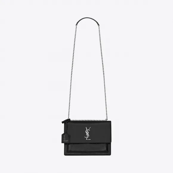 伊夫圣罗兰/Yves Saint laurent 中号SUNSET黑色漆皮包 442906AB80E1000