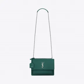 伊夫圣罗兰/Yves Saint laurent Medium SUNSET bag in water green leathe