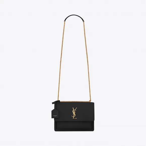 伊夫圣罗兰/Yves Saint laurent Sunset 中号黑色真皮包  442906D420W1000