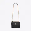 伊夫圣罗兰/Yves Saint laurent 女士 SUNSET中号鳄鱼纹压印亮面皮革 442906DND0J1000