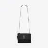 伊夫圣罗兰/Yves Saint laurent 中号sunset monogram黑色鳄鱼压纹亮色真皮包 442906DND0
