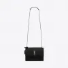 伊夫圣罗兰/Yves Saint laurent 中号SUNSET MONOGRAM黑色鳄鱼压花真皮包  442906DZE0E