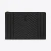 伊夫圣罗兰/Yves Saint laurent monogram黑色混合提花质感拉链文件夹 453211BRM081000