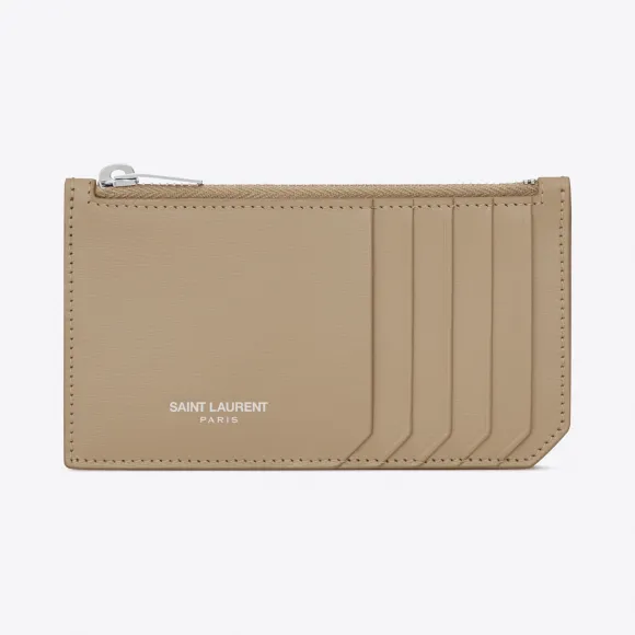 伊夫圣罗兰/Yves Saint laurent FRAGMENTS深米色真皮拉链袋 458583D434N2721