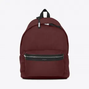 伊夫圣罗兰/Yves Saint laurent CITY backpack in dark red nylon canvas 