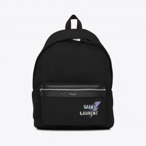 伊夫圣罗兰/Yves Saint laurent CITY backpack in black cotton with zipp