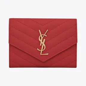 伊夫圣罗兰/Yves Saint laurent 大红色monogram护照包  466782BOWE16327