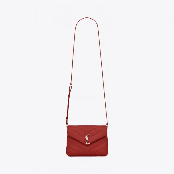 伊夫圣罗兰/Yves Saint laurent 超小号LOULOU红色“Y”字形提花真皮肩带包  467072DV706632