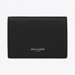 伊夫圣罗兰/Yves Saint laurent 经典 saint laurent paris 黑色细粒纹理真皮名片夹 4693