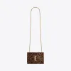 伊夫圣罗兰/Yves Saint laurent KATE 小号豹纹印花丝绒链条包  4693909XN0W2094