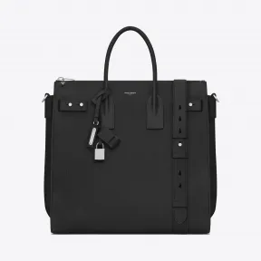 伊夫圣罗兰/Yves Saint laurent 黑色粒纹真皮sac de jour souple north/south手提袋 480583DTI0E1000