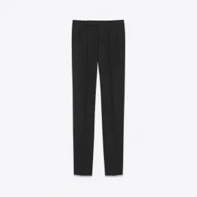 伊夫圣罗兰/Yves Saint laurent 黑色华达呢褶皱低腰裤 483005Y239W1000