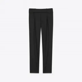 伊夫圣罗兰/Yves Saint laurent 黑色华达呢交叉系带军裤 483927Y221W1000