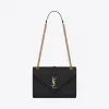 伊夫圣罗兰/Yves Saint laurent Envelope 中号黑色绗缝纹理真皮包 487206BOW911000