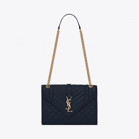 伊夫圣罗兰/Yves Saint laurent ENVELOPPE 中号彩虹色颗粒纹理压花真皮包  487206BOW9141
