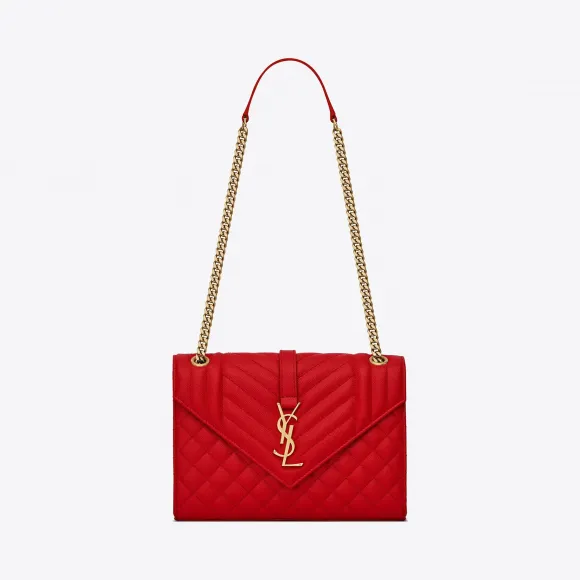 伊夫圣罗兰/Yves Saint laurent ENVELOPPE 中号彩虹色颗粒纹理压花真皮包 487206BOW91651